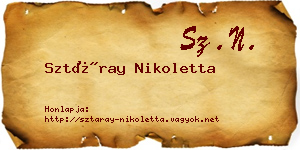 Sztáray Nikoletta névjegykártya